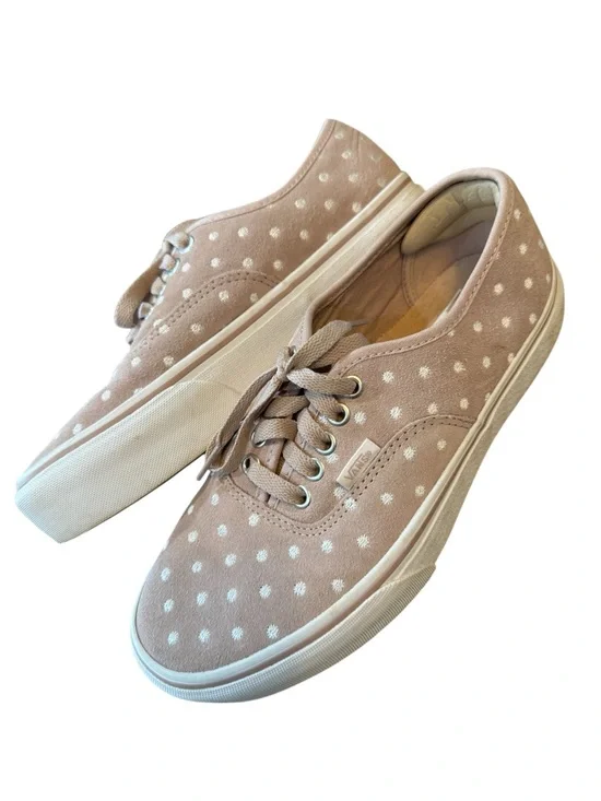 Vans Authentic Platform 2.0 Suede Polka Dot Sneakers - Light Pink & White Size 8 - Picture 13 of 14